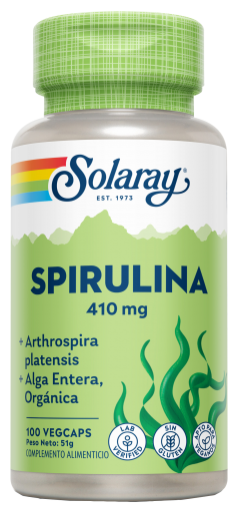 Solaray Spirulina 410 mg 100 Vegetable Capsules