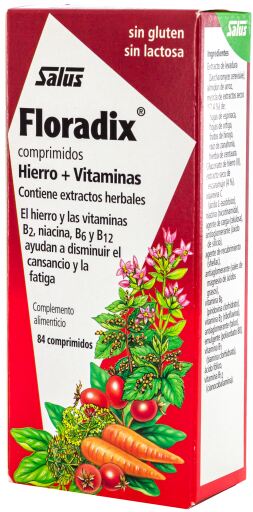 Floradix Rich in Nutritional Iron and Vitamins 84 Tablets