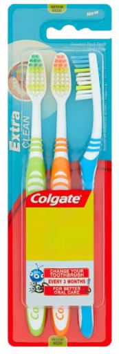 Extra Clean Medium Toothbrush 3 Units