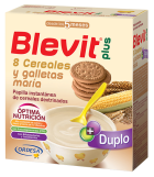 Papilla Plus Instant Duplo of 8 Cereals Galleta Maria