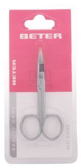 Beter Chromeplated manicure scissors, curved tip