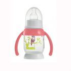 Bunny Half Moon Baby Bottle with Pink Handles 120 ml