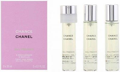 Chanel Chance Eau Fraiche Eau De Toilette Refill 3X Vaporizer 20 ml