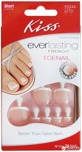 Kiss Everlasting French Toenail Toe Nails Rosa Kit-