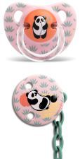 Latex Anatomic Pacifier + Panda Pink Brooch 6 to 18 Months