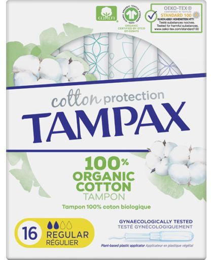 Cotton Protection Organic Tampons Regular 16 Count