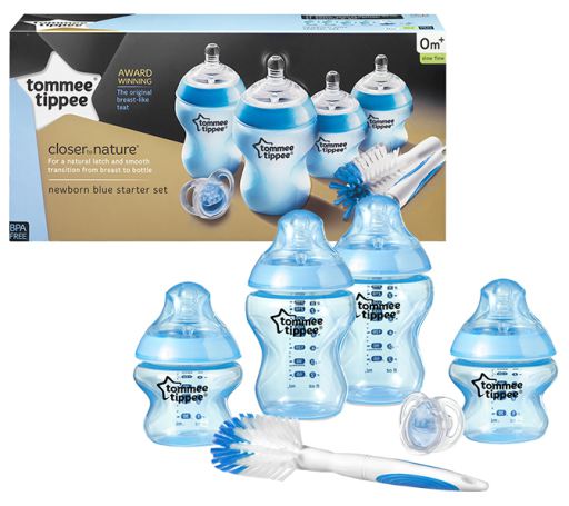 Closer to Nature 6-piece Blue Baby Bottle Starter Kit