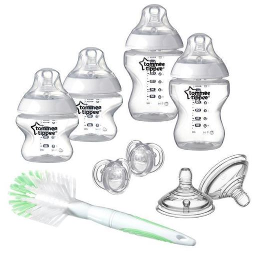 Closer to Nature 6-piece white baby bottle starter kit
