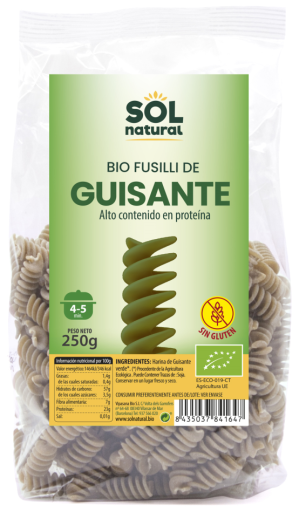 Sol Natural Organic Gluten-free Pea Fusilli 250 gr