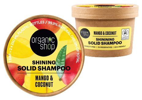 Organic Shop Mango and Coconut Shine Solid Shampoo 60 gr
