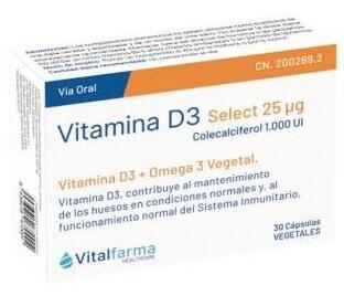Vitalfarma Vitamin D3 25 mcg (1000Ui) 30 Capsules