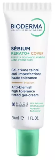 Bioderma S&eacute;bium Kerato+ Cover Gel Cream Anti-Imperfections with Color 30 ml
